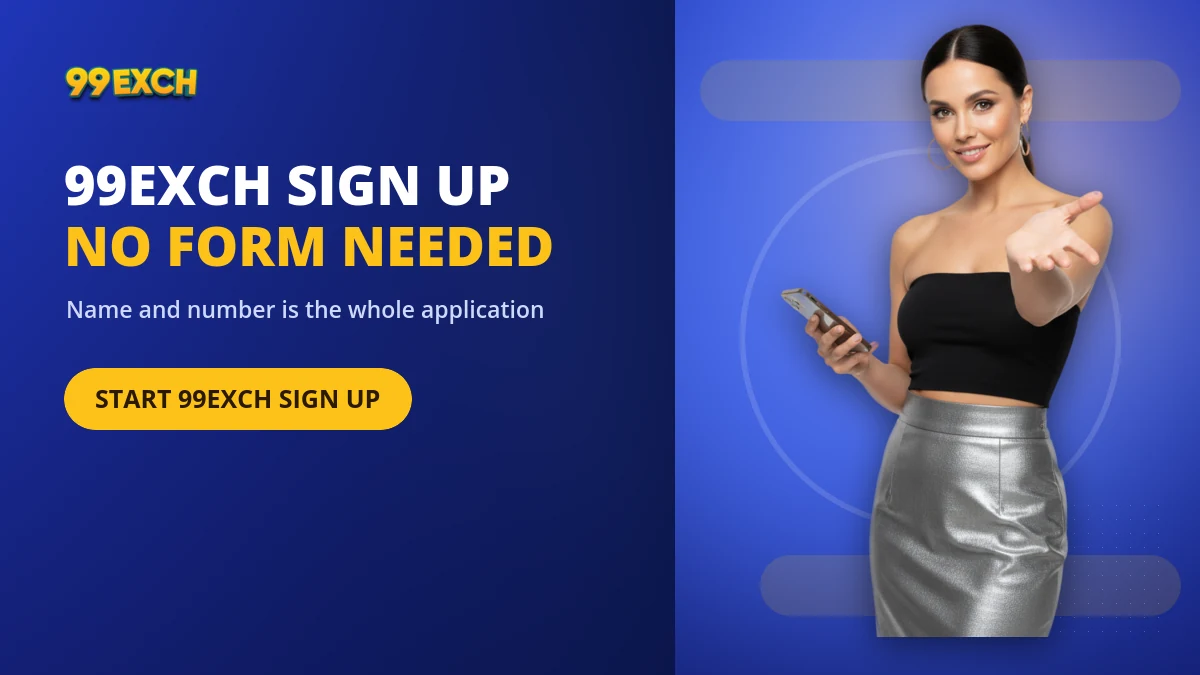 99exch sign up banner showing that registration happens through an agent